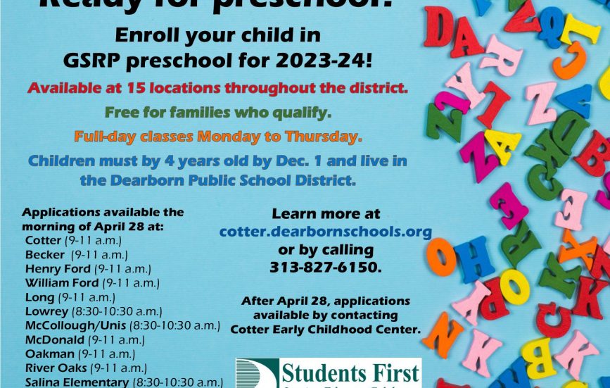 Enrollment for free preschool starts April 28 Geer Park Elementary School